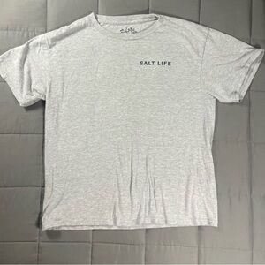 Salt Life Sailfish American Flag Tee Gray YXL Fishing Ocean Graphic